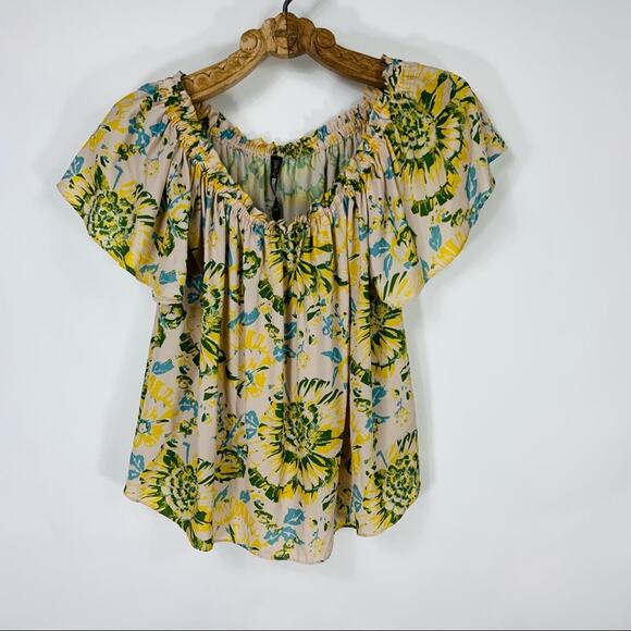 Antrho Tracy Reese Off shoulder Floral Top XS - Picture 2 of 5